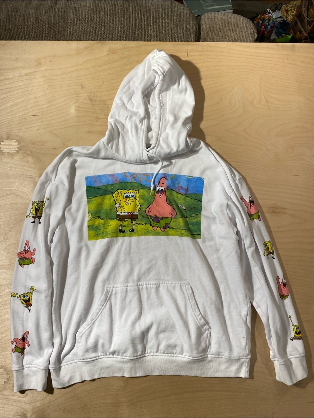 Nickelodeon SpongeBob & Patrick White Graphic Hoodie 3XL (RK)